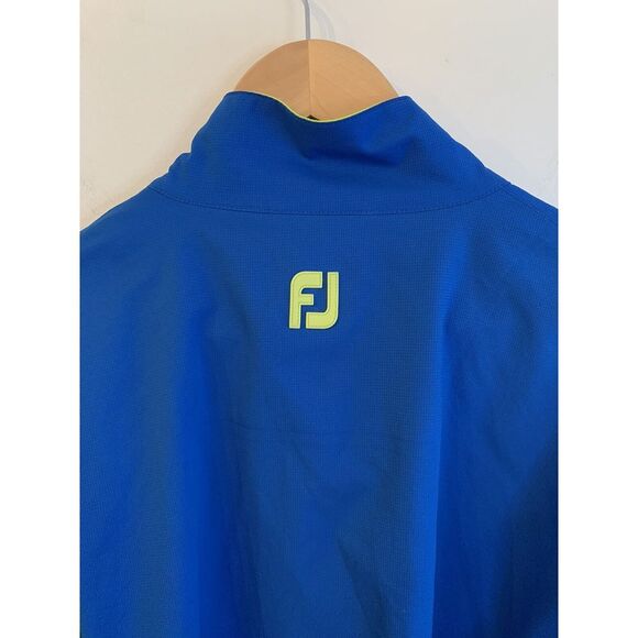 FootJoy FJ HydroLite Golf Rain Jacket Men's Size L Blue Acid Green Full Zip - Picture 8 of 16